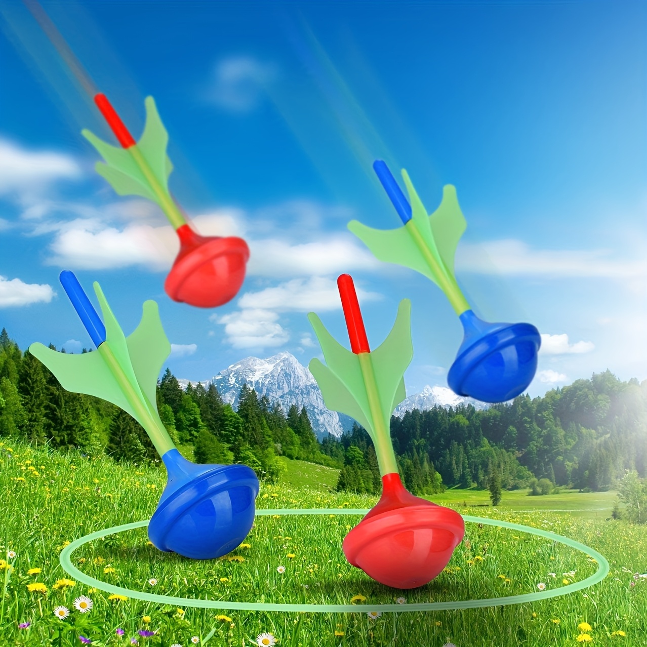 TEMU 6pcs Lawn Darts Game Set For Adults - Glow In The Dark Outdoor And Indoor Lawn Games For Adults , Darts Set For Camping, Outside Yard, Christmas