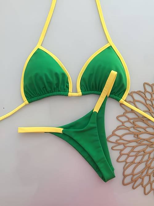 island vacation standard contrast bikini set