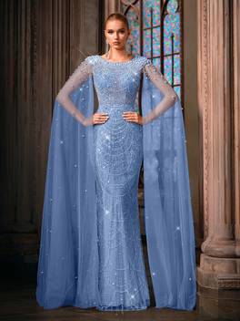 qoq sequin beaded evening gown tulle party dress for charity ball dinner birthday gala