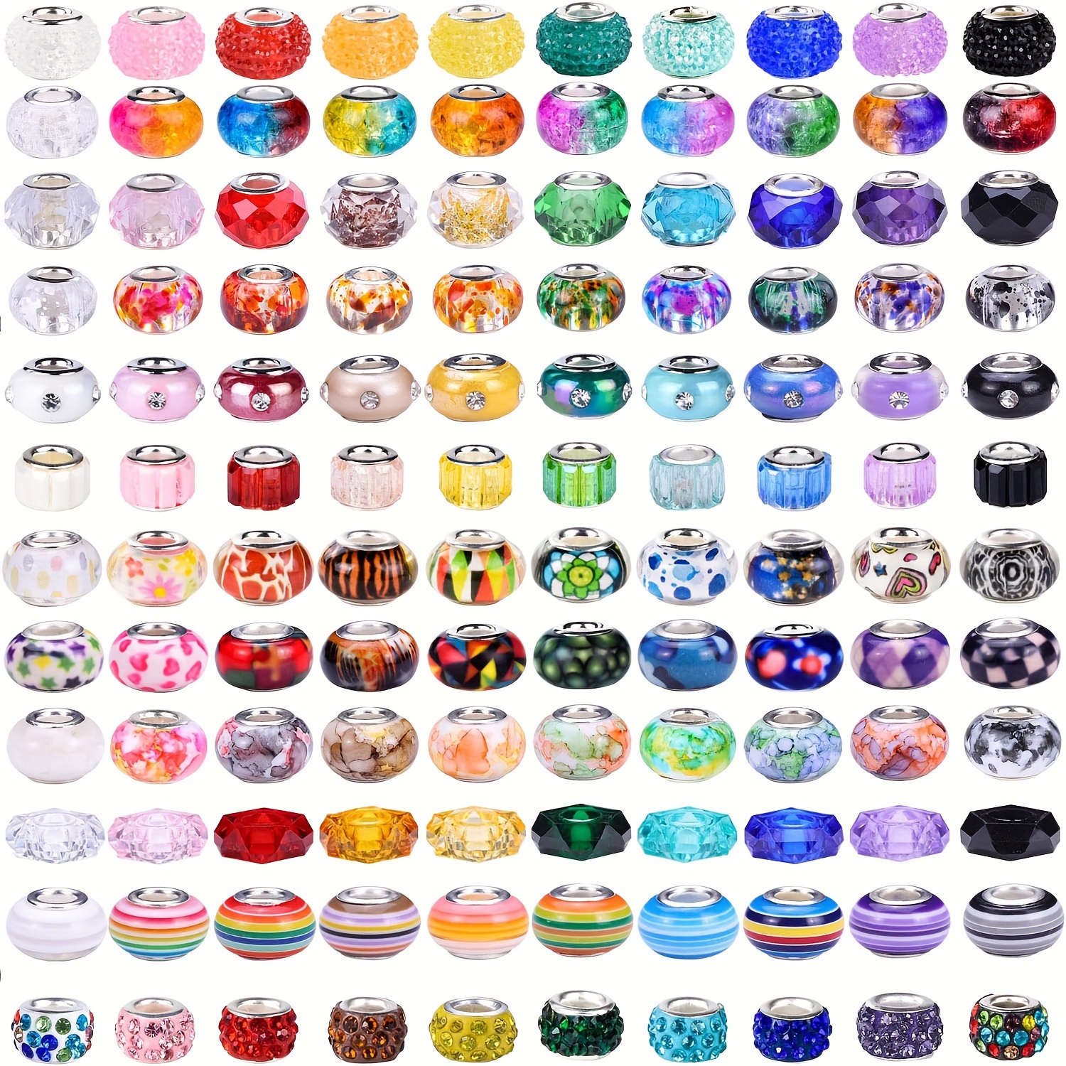 

200pcs Resin Mixed Color Spacing Beads Large Hole Beads Polymer Clay Loose Bead Handmade Diy Bracelet Material Jewelry Accessories