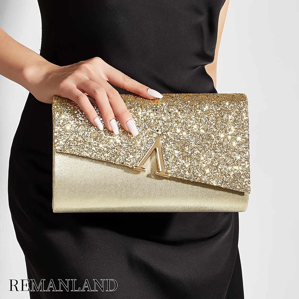 TEMU REMANLAND Bolso de tipo clutch con para mujer, con correa desmontable y cierre de hebilla - Elegante, adecuado para , graduaciones, fiestas, uso