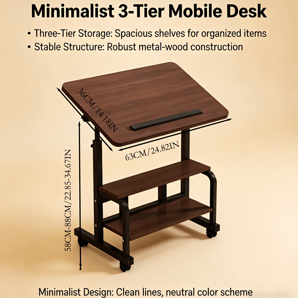 Portable Height Adjustable for artist Desk, Natural Wood Grain Surface with Anti-Slip Edge, Sturdy Metal Frame And Smooth Wheels, 2-Tier Storage for Art Supplies, Perfect for Drawing Painting Creation