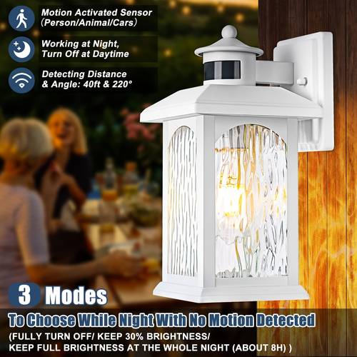 advanced motion sensor outdoor lights 2 packs white dusk to outdoor lighting black anti rust exterior light wall mount fixtures porch outside lights wall sconce for house garage