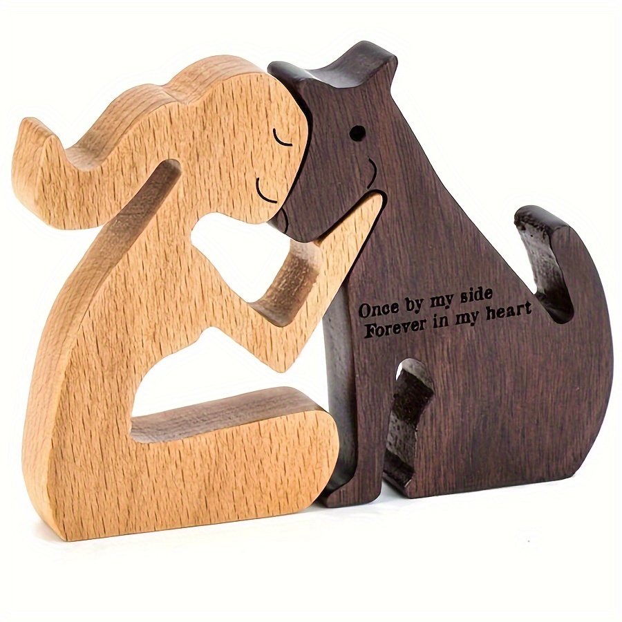 

Hand-crafted Wooden Dog Sculptures - 1 Set Interlocking Canine Figurines, Pet Lover Gift, Versatile Decor For Home & Office, Indoor/outdoor Compatible, No Power Needed, Perfect For Bedroom Display