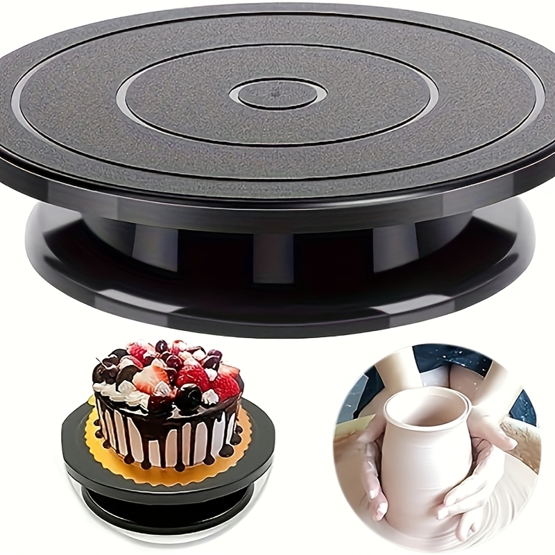 

1pc Adjustable Plastic Cake Turntable Stand - Uncharged Rotating Table For Cake Decorating, Baking Supplies, Cupcakes & Pastry Display With Stainless Steel Ball Bearings