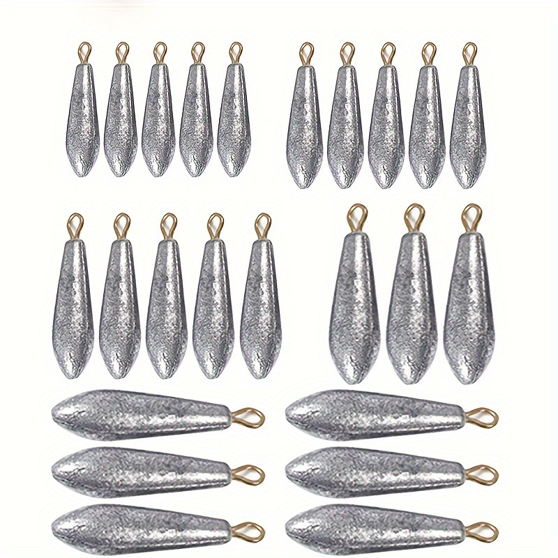 Anmuka 24pcs Sinkers Set, Tear-drop Shaped Weights For Long- , Accessory Kit Multiple