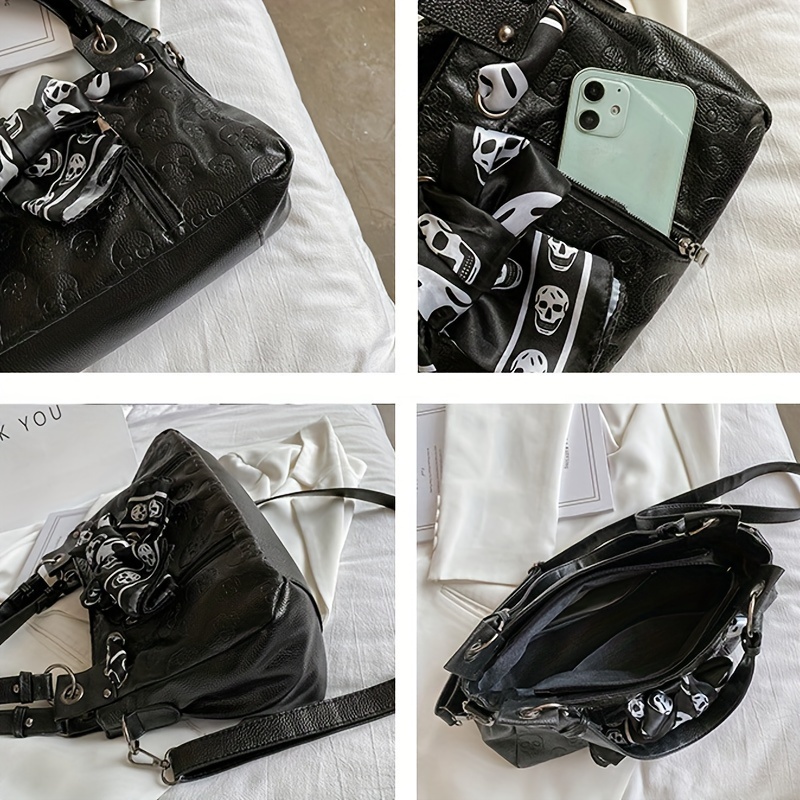 women's gothic skull tote bag luxury multifunctional punk - Temu
