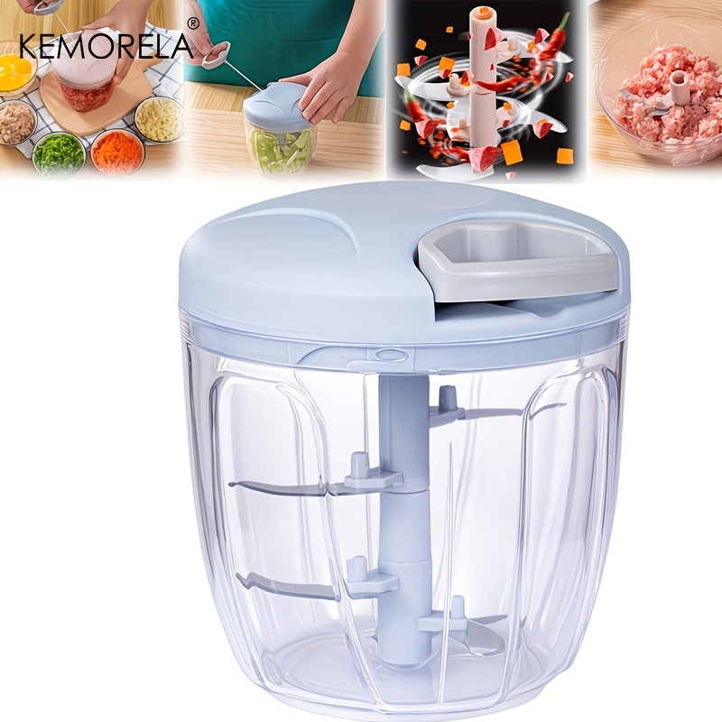 TEMU Kemorela 1pc 500/900ml Manual Chopper — Household Garlic & Onion Mincer — & Vegetable Cutter — Meat Grinder & Spice Chopper — Kitchen Tool &