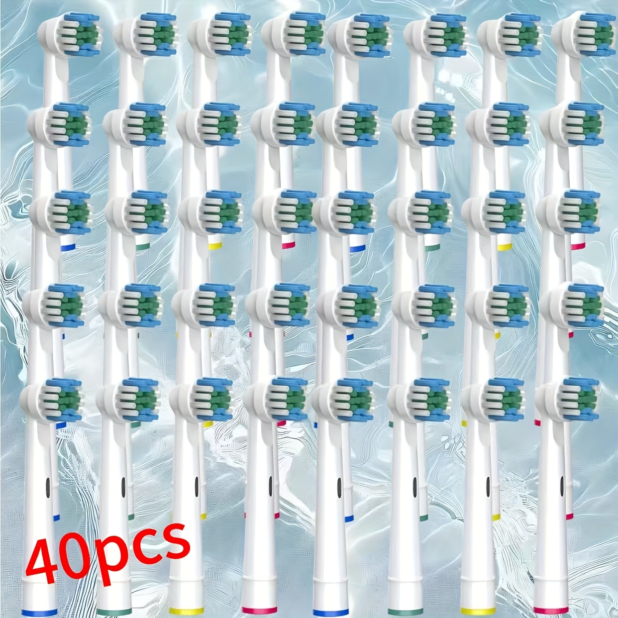 Image of 40/80pcs Of Soft-bristled Toothbrush Heads, Electric Toothbrush Heads - Deep Cleaning, Odorless, Durable - Compatible With Pro-series 500/1000/1500/3000/3757/5000/7000/7500/8000, For