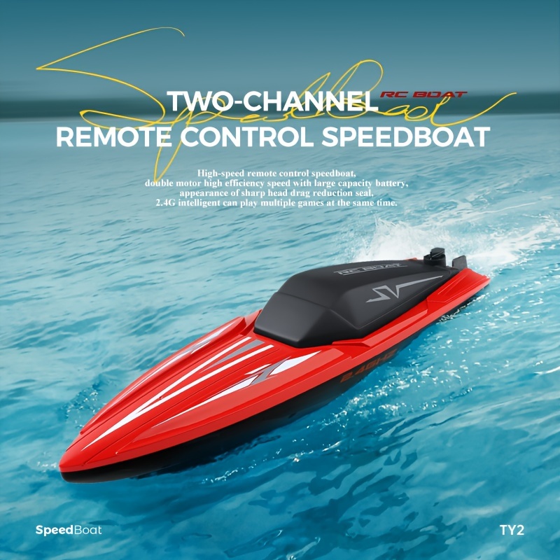 

Red Fast Rc Boat - Remote Control Boat For Pools And Lakes, Underwater Rc Speed Boat Toy, Mini Rc Boats For Adults And Kids, 2.4ghz Remote Controlled Boat With Rechargeable Batteries Spare Propeller