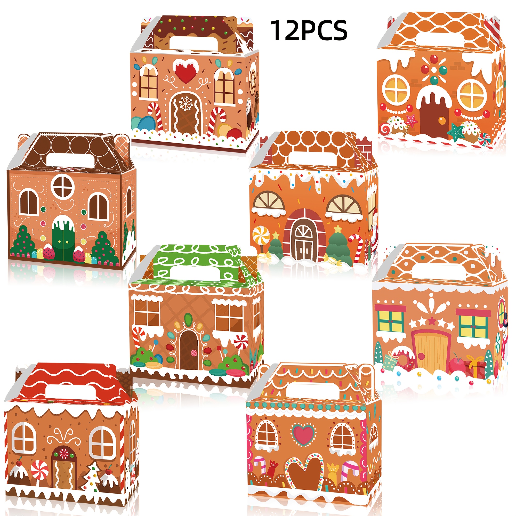 TEMU Regalo /Lui 12 pz Scatole a Corno di Carta Color Pelle di Innevata Natalizia per Bomboniere da Casa, Adatte per Confezionamento Bomboniere per