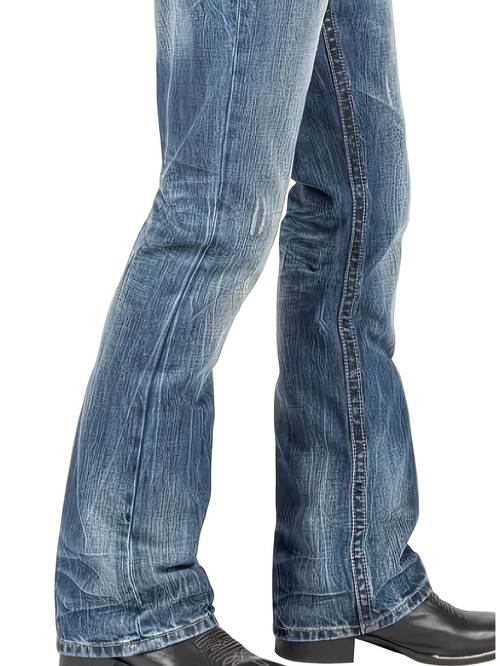 mens fit jeans low straight leg streetwear pants with beltless design built in zipper closure machine washable suitable for casual outfits basic solid color denim