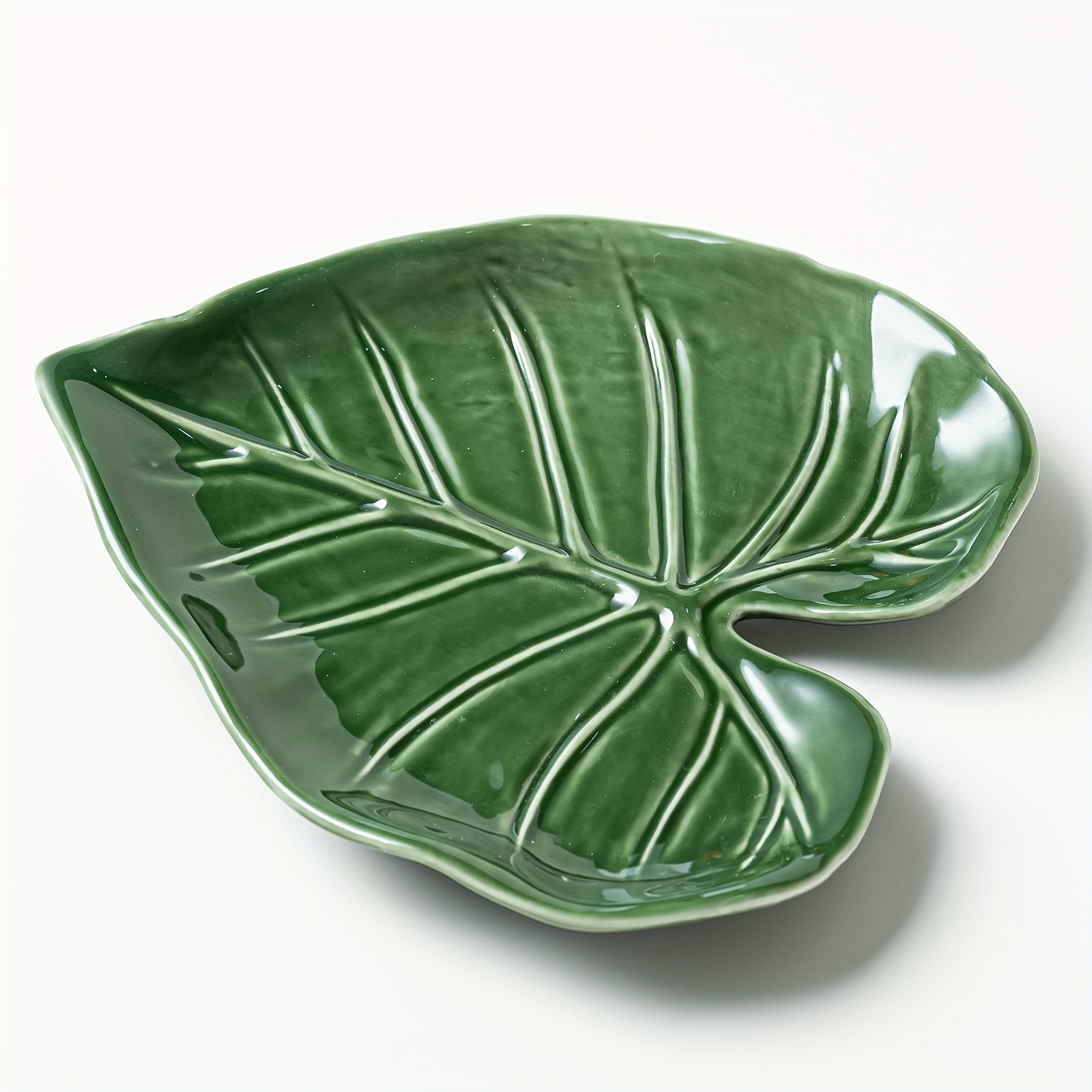 1 Ceramic Spoon Holder For Stove - Kitchen Countertop Spoon Rack - Cute Leaf Design, Multifunctional Utensil Holder Suitable For Cooking And Spatulas