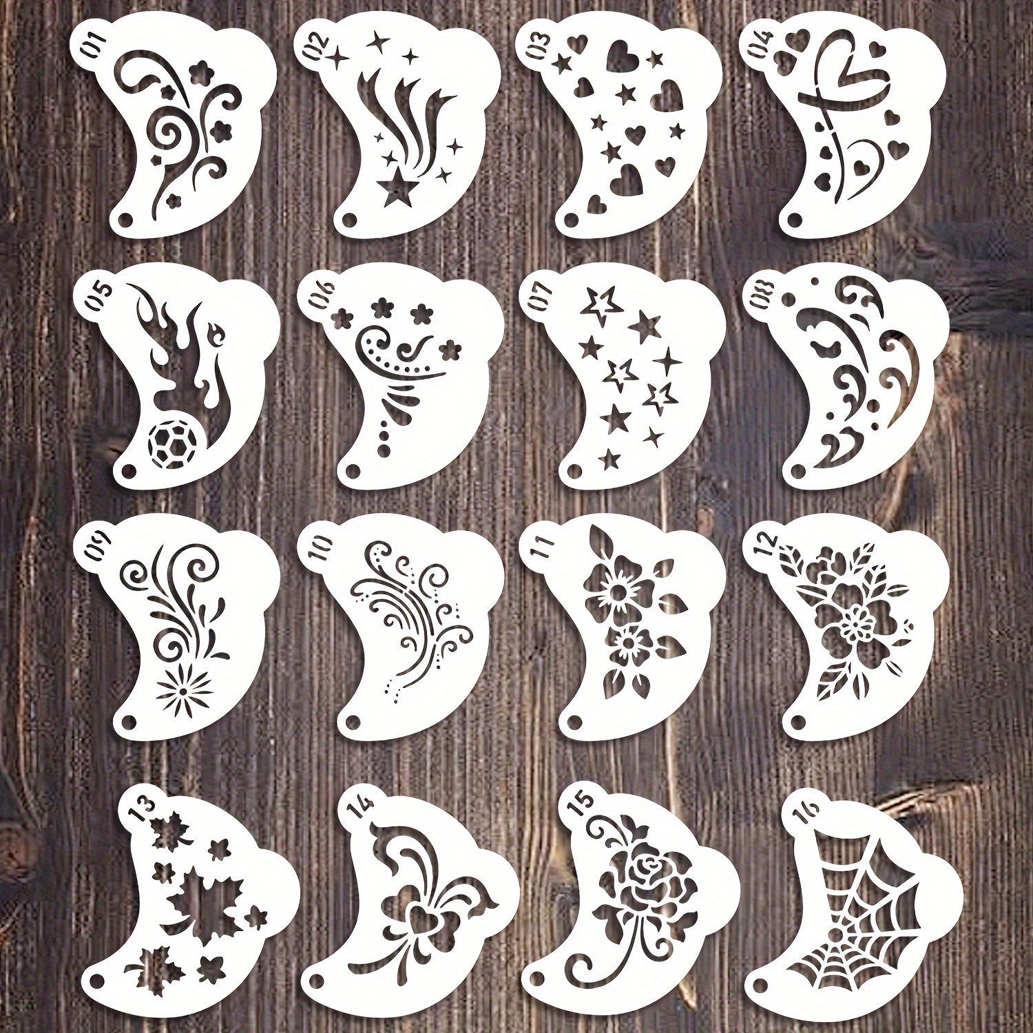 

16pcs Set For Painting - , Reusable Pet Templates For Diy Decor, Scrapbooking, , & Stone Crafts - &