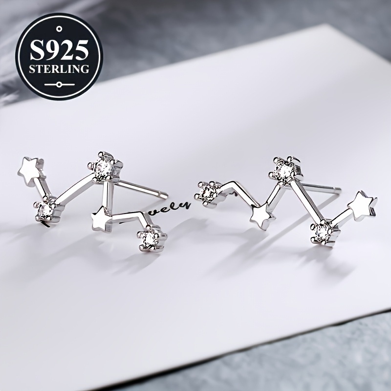 Women's 925 Hypoallergenic Star Geometric Curve Earrings