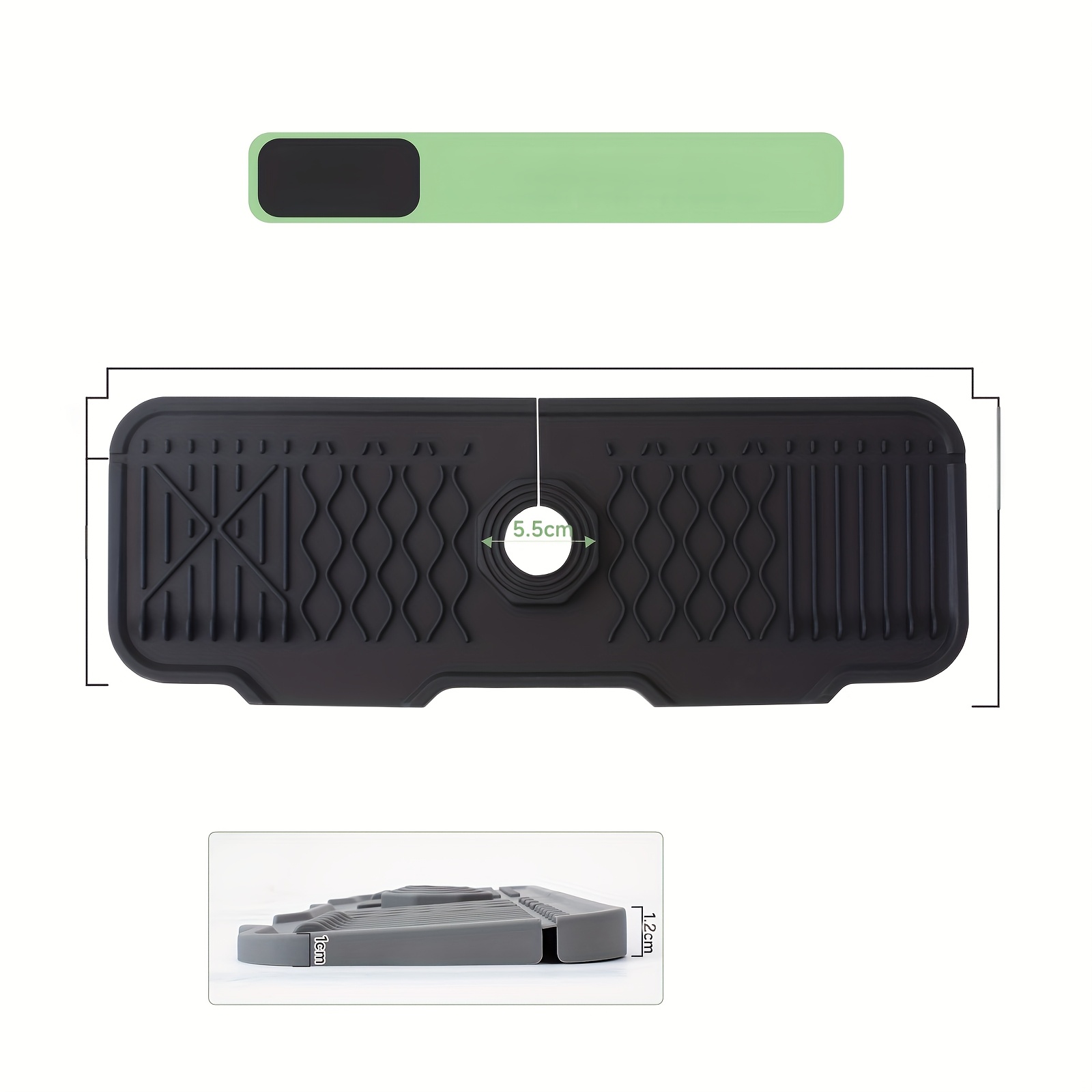 Image of Silicone Sink Mat - Flexible Dish Drying Mat With Drainage Holes, Non-slip Protection For Kitchen Sink, Heat-resistant Mat For Tableware, Utensils, And Countertops