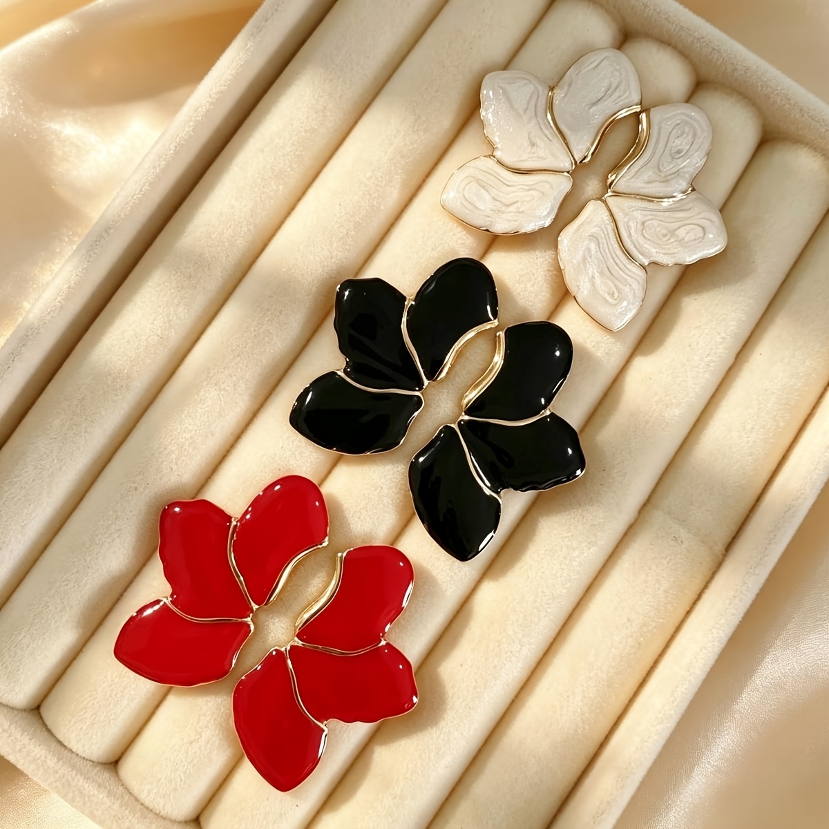 TEMU 6pcs/Set Aretes Retro Hoja de con para Mujer - Regalo de para Ella