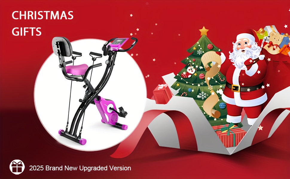 [Quiet Folding Bike] Ultra-Quiet, Foldable Magnetic Folding Exercise Bike with 8-Level Resistance - Heart Rate Monitor, LCD Display, Tablet Holder for Home Workouts, Purple