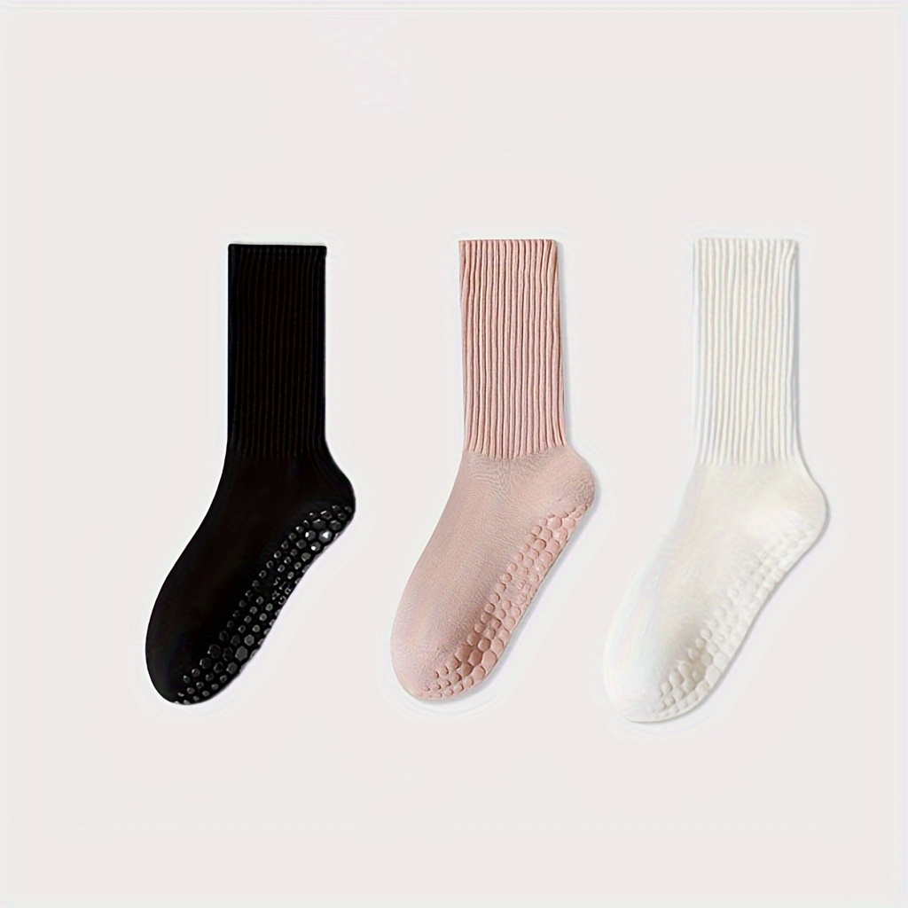 Image of 3/5 Pairs Yoga Socks, Mid-tube Socks, And Sports Anti Slip Silicone Long Socks – Suitable For