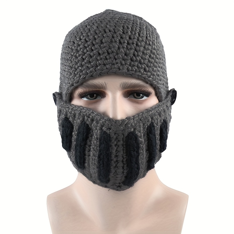 Roman Gladiator Mask Hat Hand-knitted Winter Men's Hat