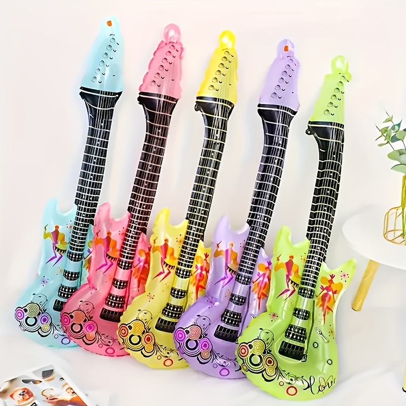 10 pezzi di palloncini gonfiabili a forma di chitarra rock, palloncini colorati in alluminio, adatti per feste disco, compleanni ed   a tema  , hip-hop, decorazioni per feste di carnevale