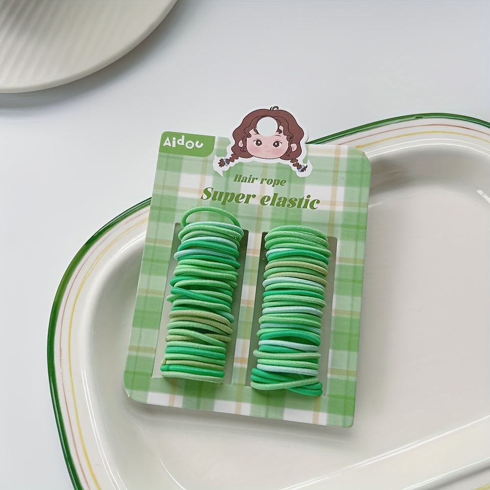 60pcs/Card Easy Basic Small Hair Tie Elastic No Damage