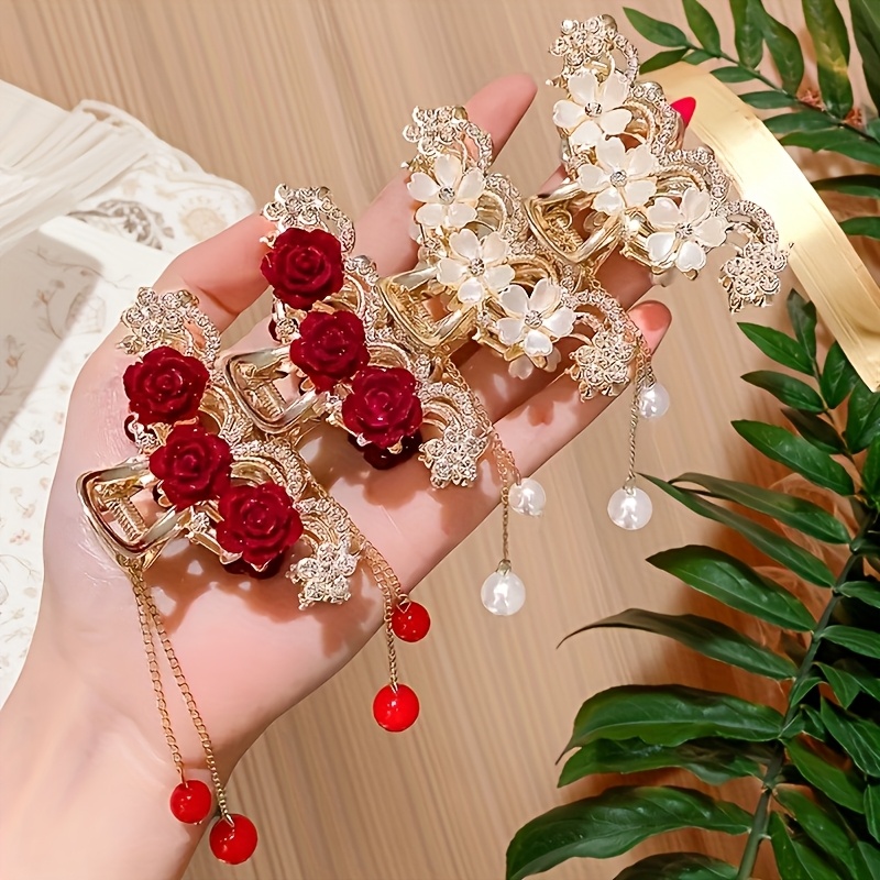 4 tassel hair clips elegant womens - Temu