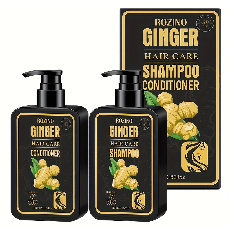 Image of Ginger Smoothing Shampoo And Conditioner 2-in-1 Set, Contains Natural Ginger Extract, Deep Cleansing Scalp, Moisturizing Hair, Use To More Refreshing, Fuller And Fluffy
