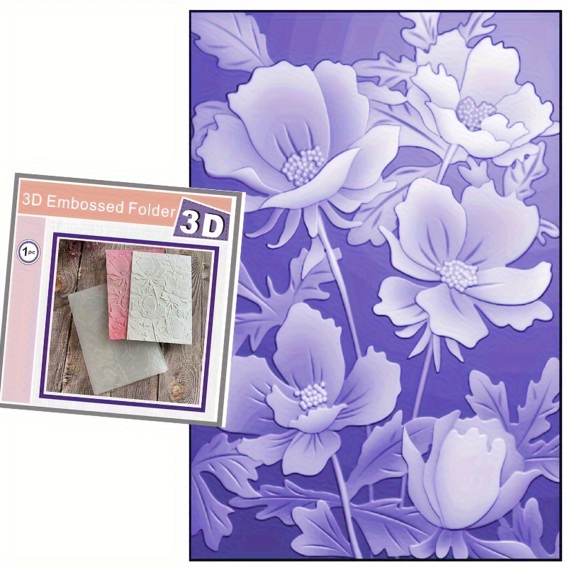 

1pc 2024 Nouveau en Relief 3D avec Design de Fleurs en Floraison - Plastique Transparent, Motif Floral pour Scrapbooking DIY & Fabrication de Cartes, Fournitures de Scrapbooking