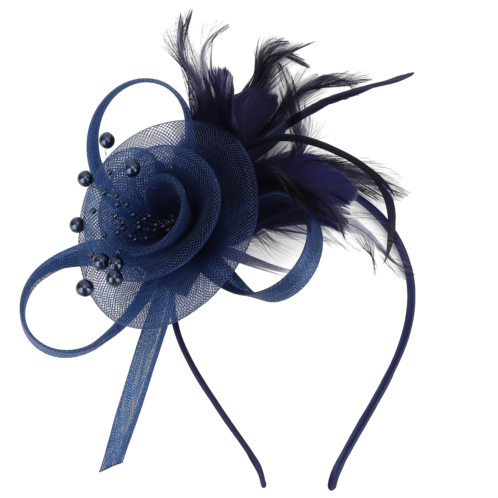 Fascinators klobuki s perjem za ženske 2026 Derby klobuki Čajna zabava s trakom za lase in sponko