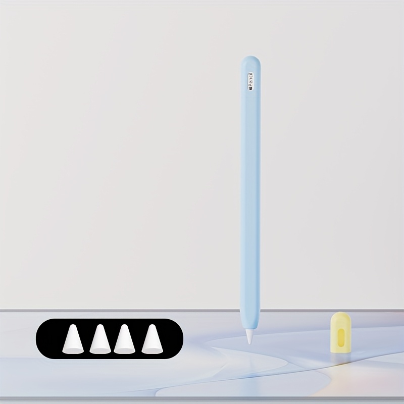 TEMU per Apple USB-C per Apple Pencil 1a Custodia in Silicone Liquido Cover per Penna, Design Completamente Avvolto da Pulire (Fornito con 4 Punte di