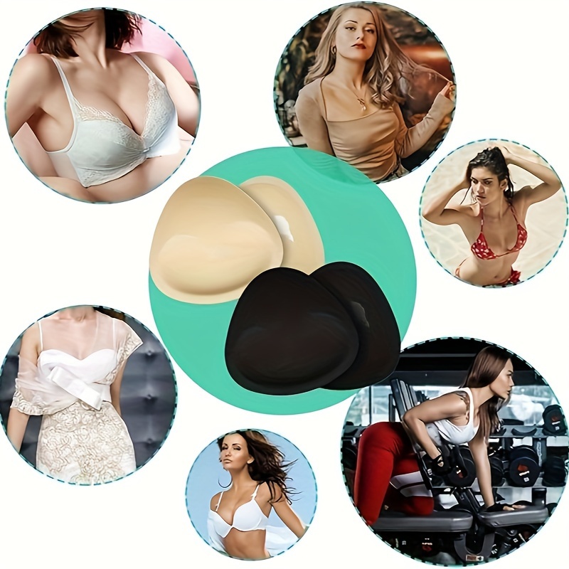 2pcs Reusable Soft Sponge Bra Insert Pads - Invisible Anti-Convex Chest Enhancer Pads with Lift Cup Design, Nipple Covers for Bikini & Summer Beach Wear, Women's Lingerie & Underwear, Strapless Push Up Bra, Seamless Undergarments, Discreet Undergarments, Lightweight Inserts, Lift Enhancers, Casual Attire