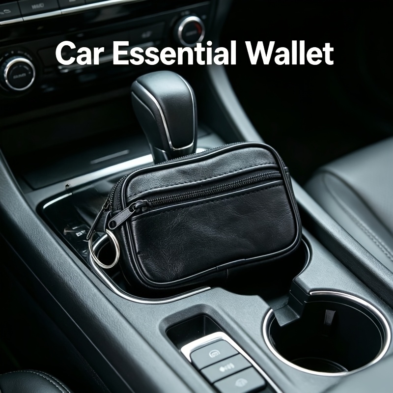 Coin Purse With Key Ring, Black Mini Zipper Wallet, Compact Key Case For Cards, & Small Items, Daily Use Organizer Pouch