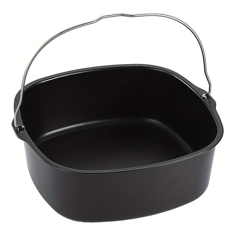 Handled Air Fryer Tray Square Inner Basket Baking Tray Home Baking Cake Oven Plate