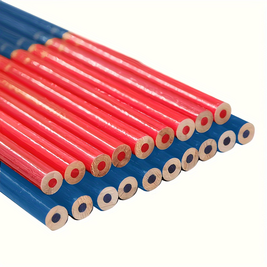 

10- Woodworking Pencils, Red & Round Pencils, No-sharpen Marking For Carpentry Projects, Non-electric, Battery-free