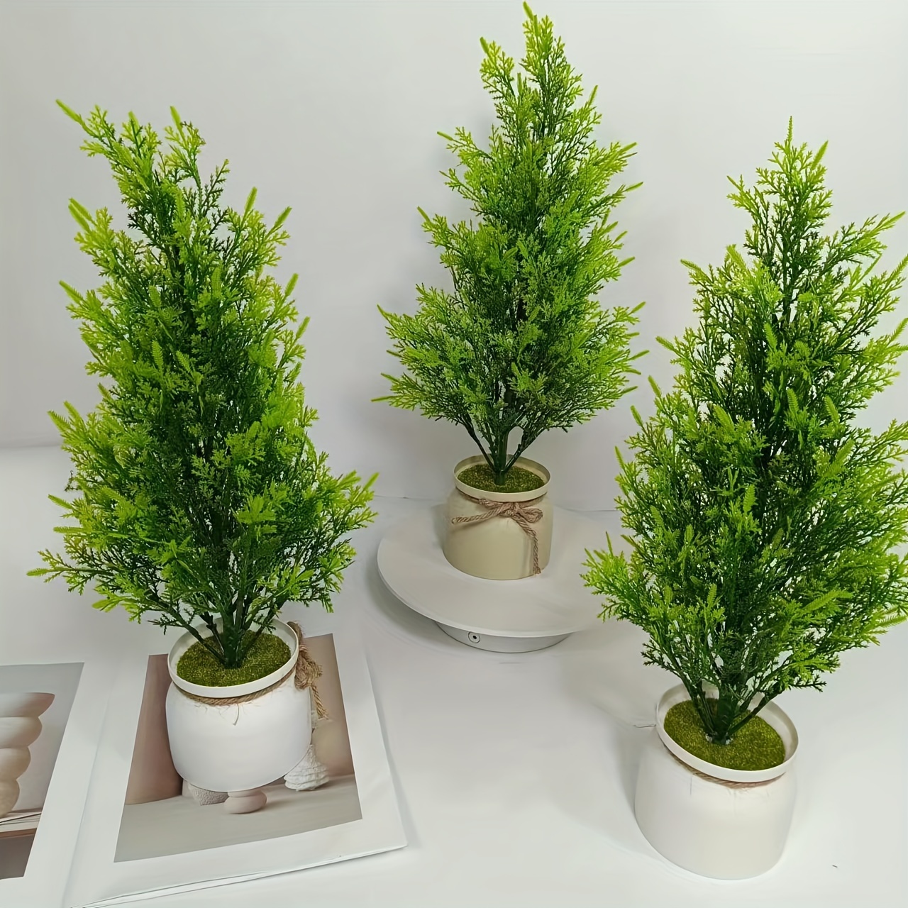 

Artificial Pine Cypress Tree Plant For Christmas Home Decor – Plastic Faux Greenery, Unpotted Lifelike Pine Accent For Indoor Decoration, Symbolizes Strength And Success