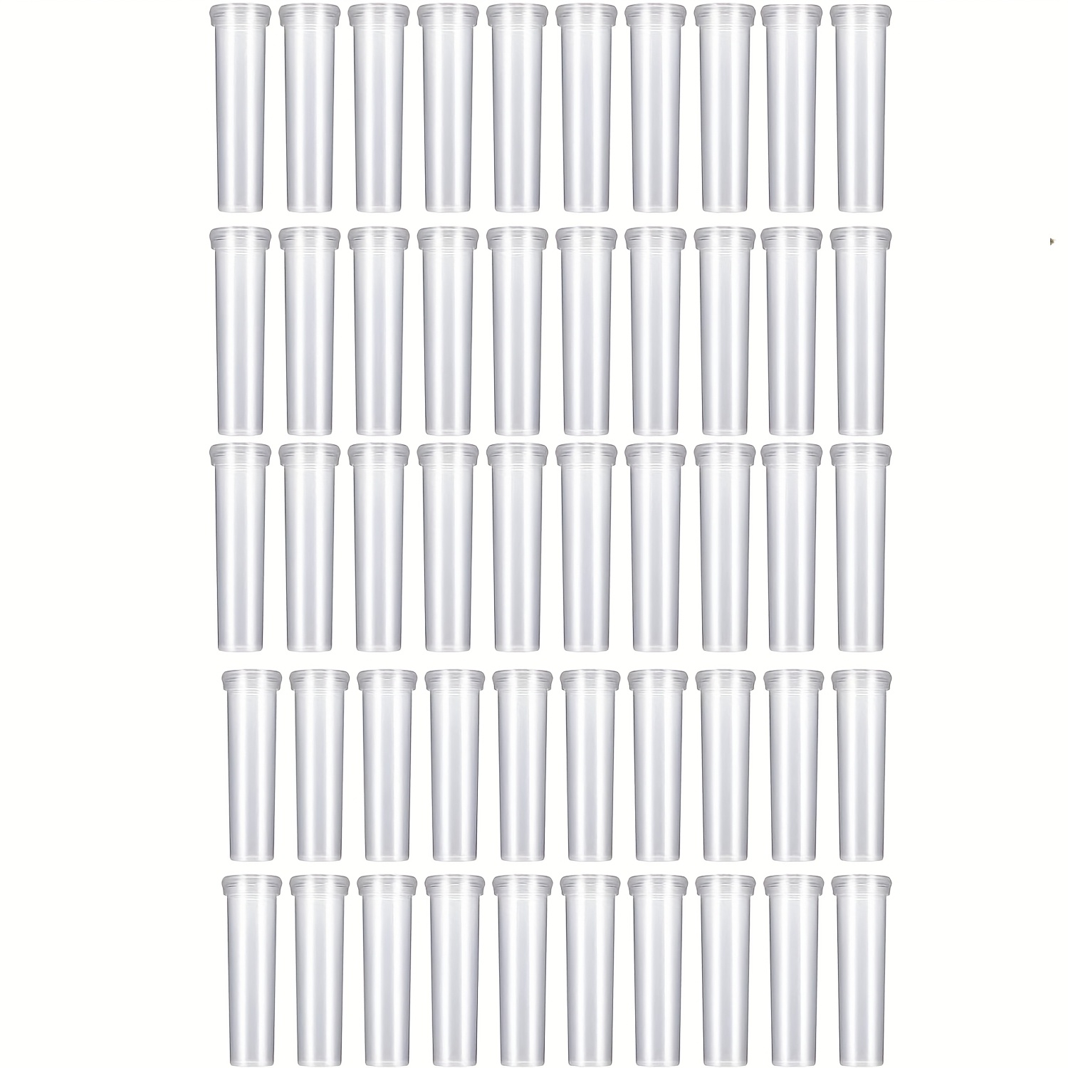 Image of 50pcs Reusable Durable Test Tubes With Lids - Flower Shops, Restaurants, Cafes, Bedrooms - Lightweight Round Plastic Plant Watering Tubes, Flower Water Tube