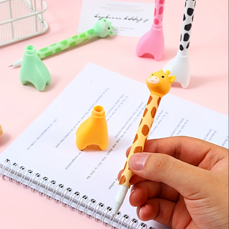 12 cute giraffe gel pens stylish and realistic design smooth black ink   for   back to school stationery kawaii supplies   writing tools Product details 11