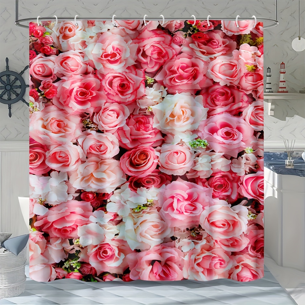 

Oversized Print Shower Curtain - Waterproof, Machine Washable Bathroom Decor With Privacy Window Cover, Curtain, Oversized, Waterproof, Bathroom Decor