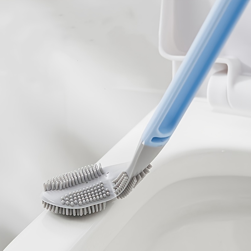 

1 brosse de toilette flexible en silicone avec long manche et à - Design pour un nettoyage facile et efficace de de bain