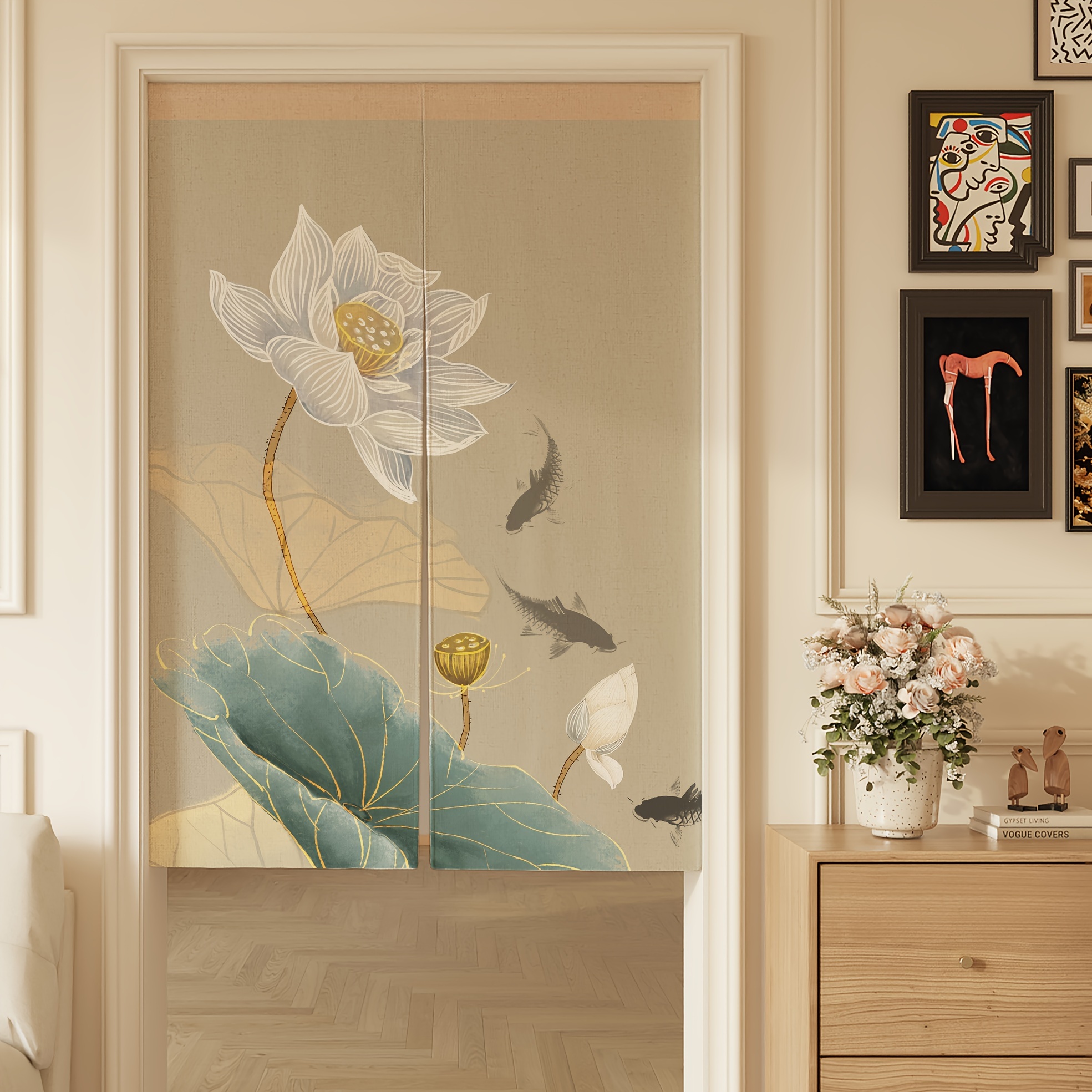 

Artistic For Lotus & Linen Door Curtain - Machine Washable, , For All , Home Decor