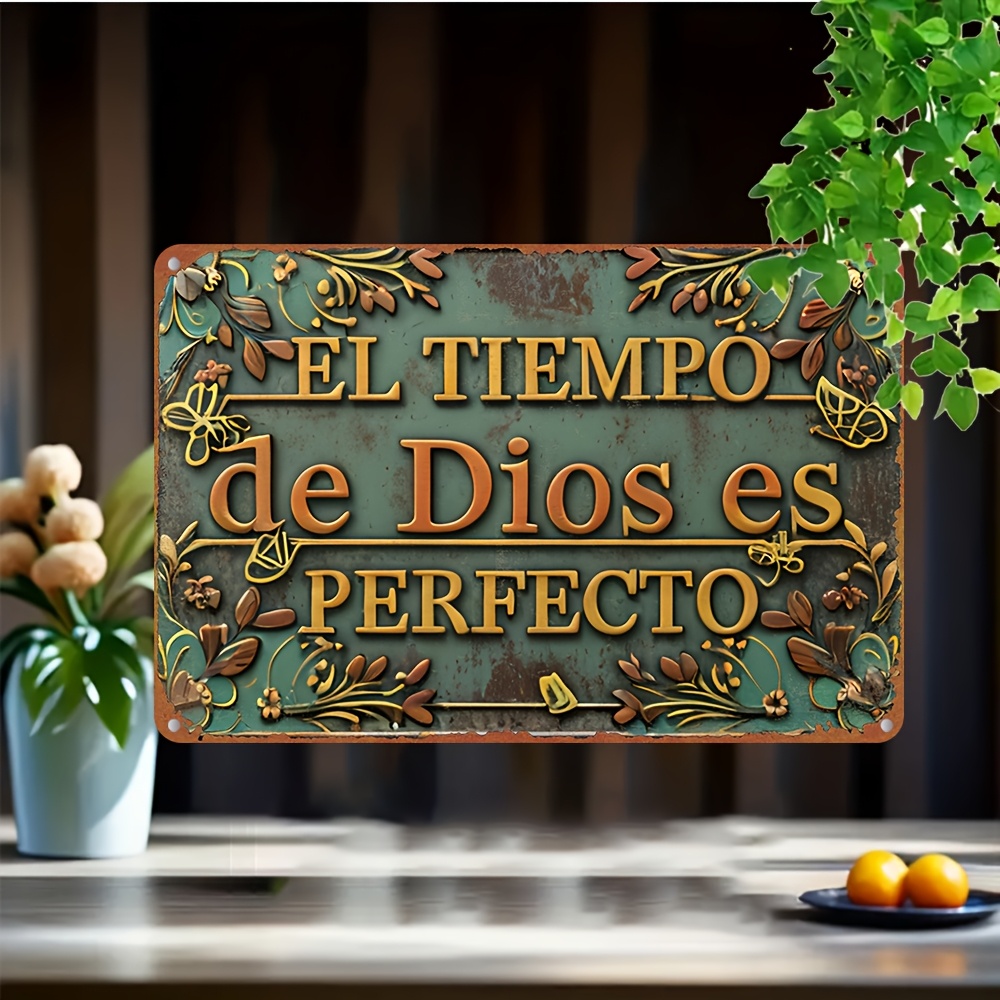 

1pc Aluminum Decorative "el De Es ", Spanish Inspirational Plaque, 8x12 , -, Pre-drilled, To , Multipurpose For , , , Bar, , , , Washroom