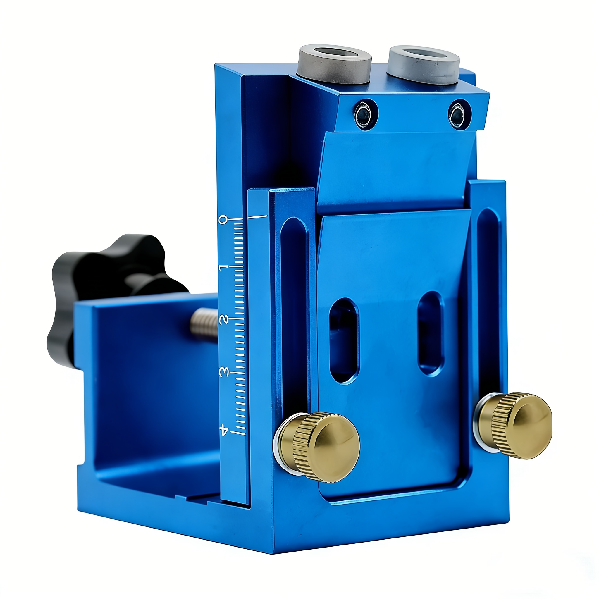TEMU Precision Aluminum Pocket Hole Fixture Set, 2-hole Adjustable Drilling Guide Corner Tool, Suitable For 15 ° Angle Eye Locator Screw Drilling