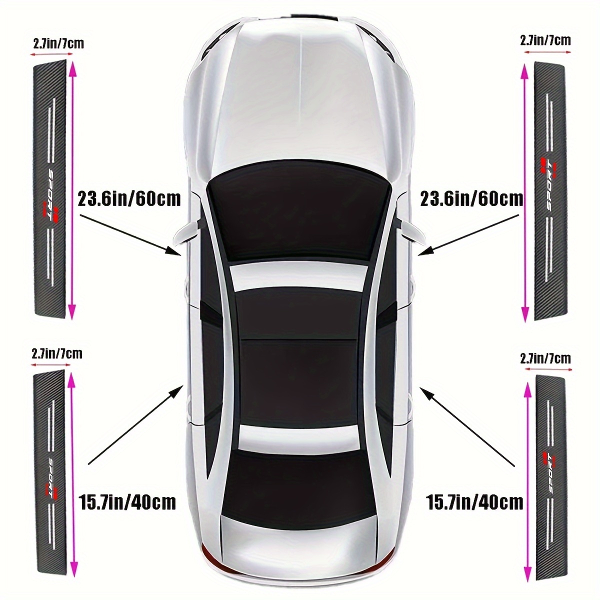 1-pack / 4-Packs Car Door Sill Protectors, Waterproof PVC Leather Door Welcome Mats, Anti-Scratch & Anti-Collision Strips for All Vehicle Models
