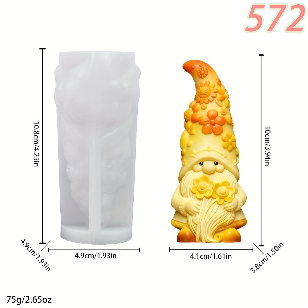 1pc Cartoon Cute Dwarf Old Man Resin Silicone Mold, Parrot Old Man Sunflower Old Man Lotus Old Silicone Mold, Resin Casting Crafts, Christmas Theme Dwarf Shaped Gypsum Handicraft Decoration