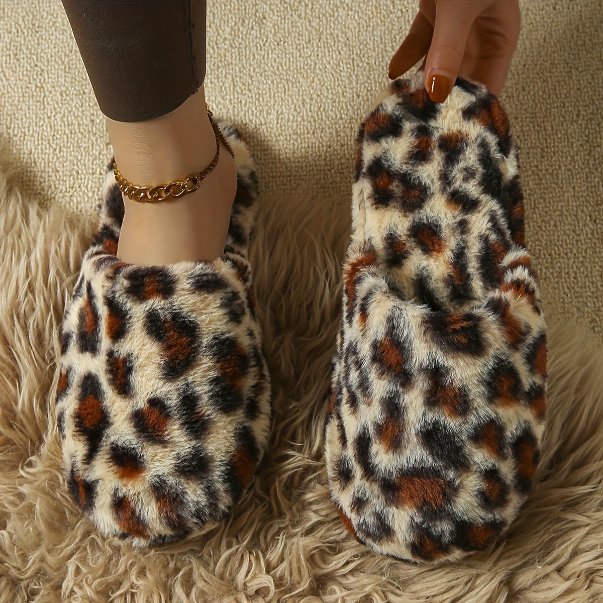 TEMU Chaussons d'intérieur décontractés beiges pour femme, Chaussures pour femme