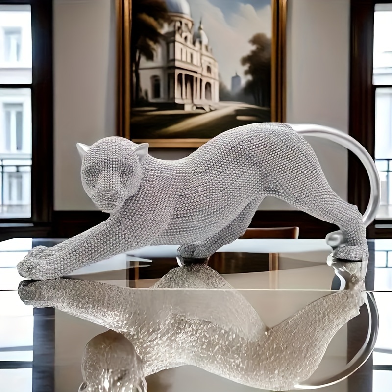 

Elegant Dotted Panther Figurine - Resin Crafted, Ideal For Home & Office Decor, Excellent Gift Selection