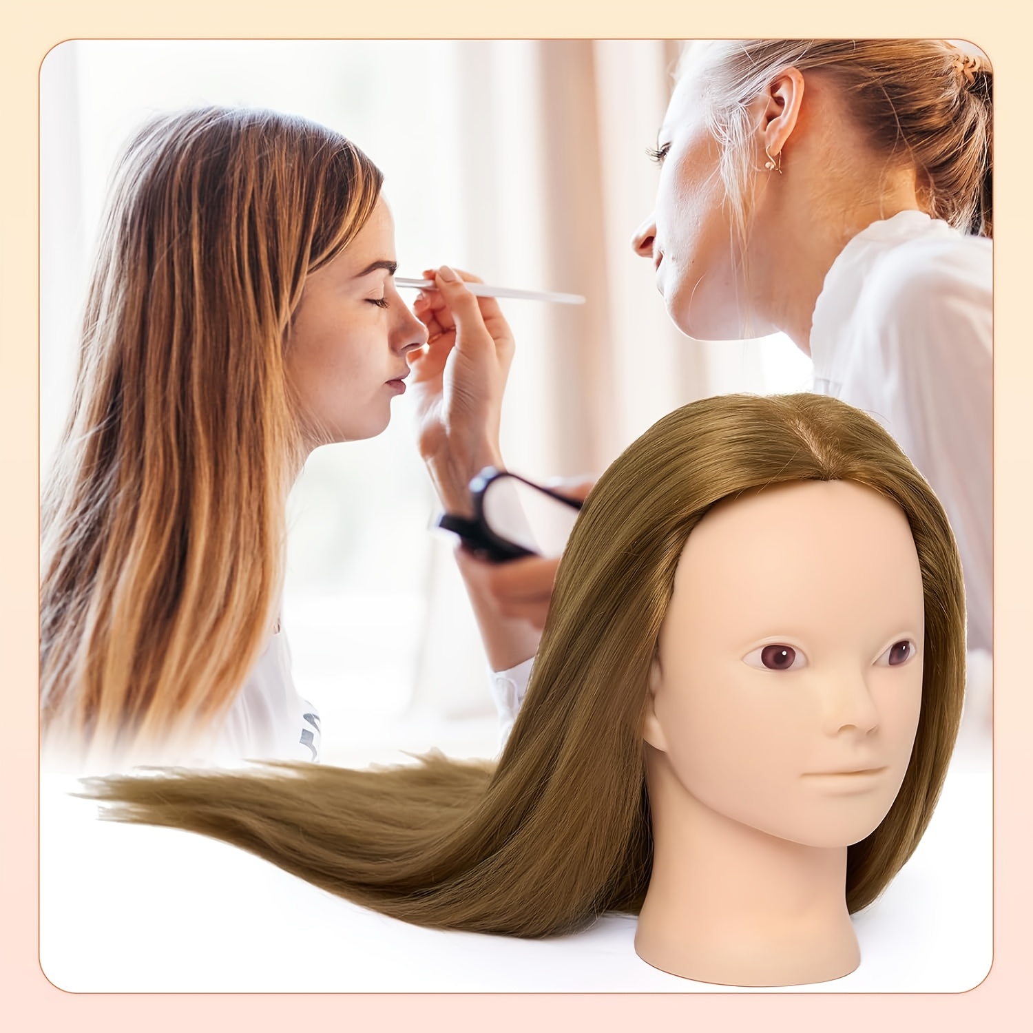 24 inch hairdressing mannequin head made of synthetic fibers complete with a clamp and a braiding kit suitable for halloween props and for adults of any gender Product details 6