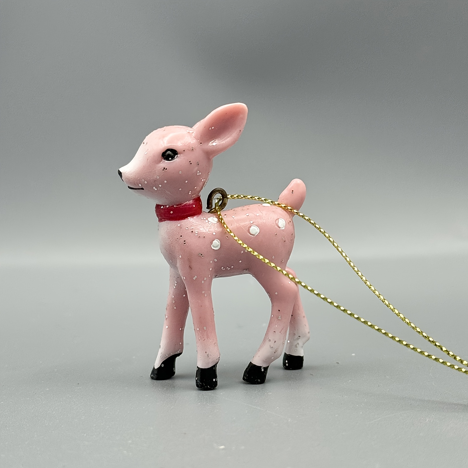 1pc, Cute Pink Deer Pendant, Plastic Material, Christmas Decorations, Christmas Gifts, Mother's Day, Valentine's Day Gifts, Home Decoration Pendant