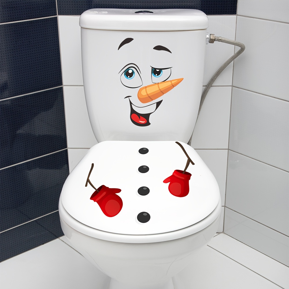 TEMU 1 ud. Calcomanía para de inodoro de Navidad con diseño de , Adhesivo autoadhesivo de PVC para baño, Decoración festiva para las fiestas, Ideal